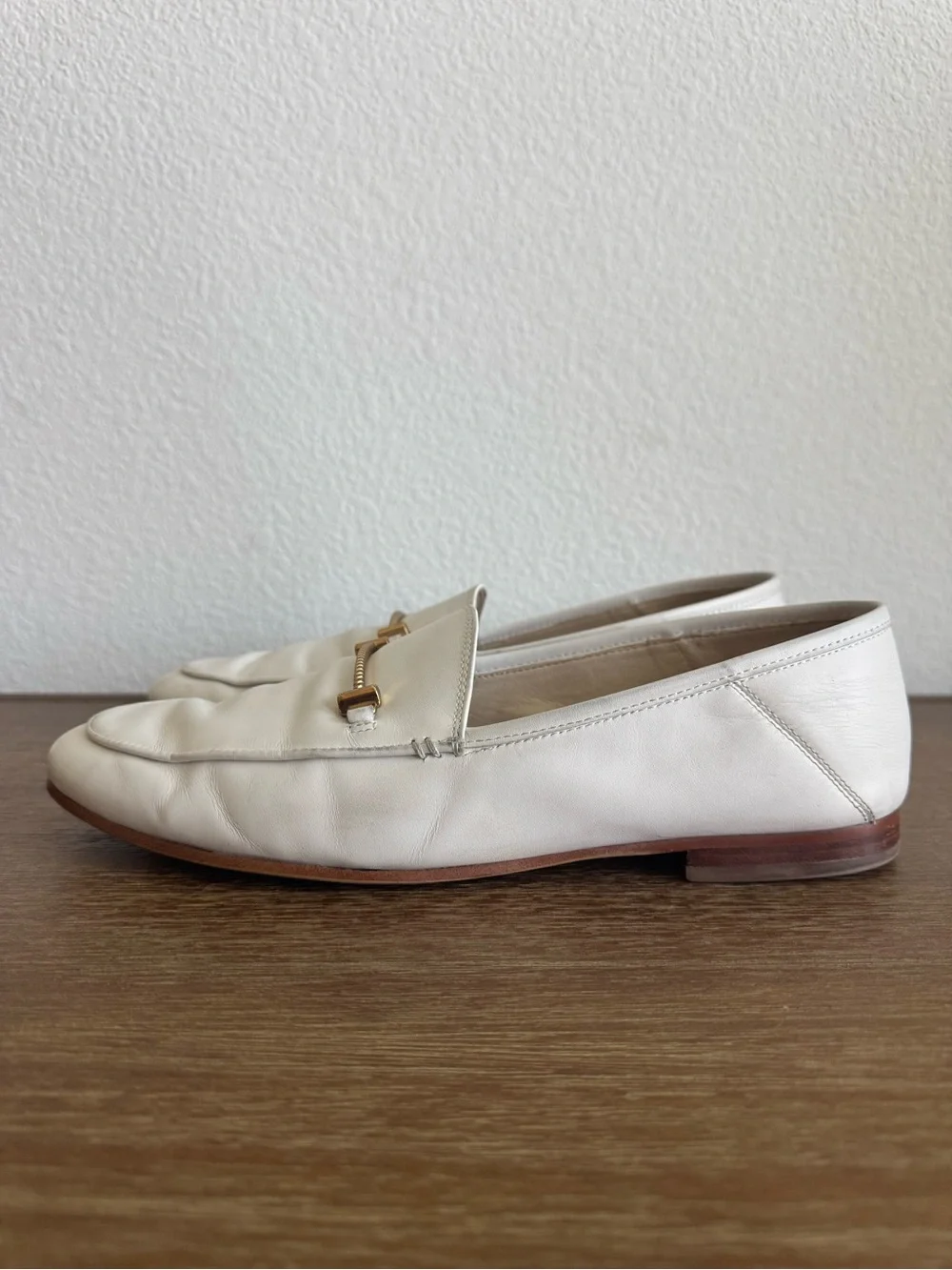 Sam Edelman Cream Leather Loafers